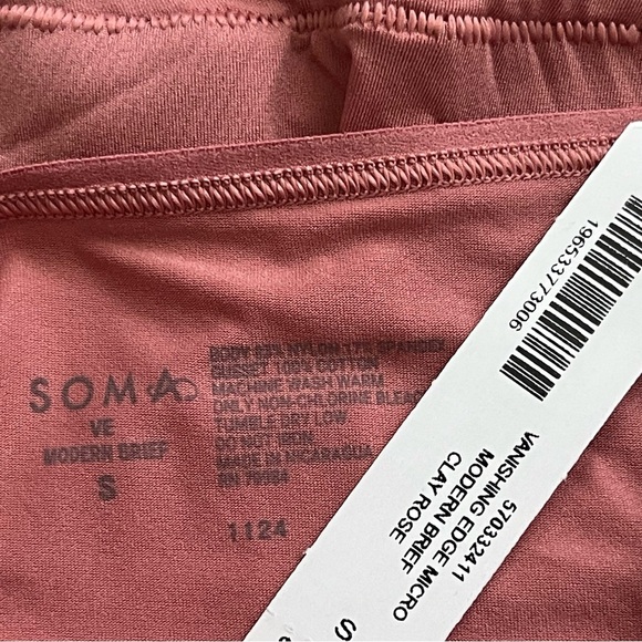 Soma Vanishing Edge Micro Modern Brief Size S Clay Rose Stay Put Silicone Soft - Picture 4 of 6